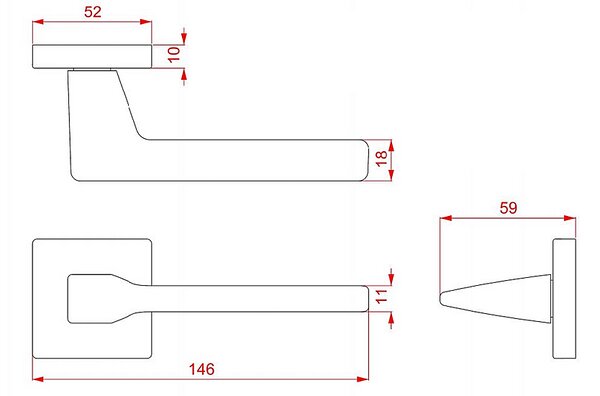 Dveřní kování TWIN VIA-S HR C2124 (NI-SAT), klika-klika, Otvor pro obyčejný klíč BB, Twin NI-SAT (nikl matný)