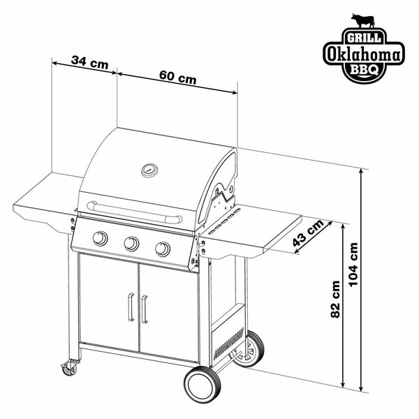 Plynový gril G21 Oklahoma BBQ Premium Line 3 hořáky + zdarma redukční ventil