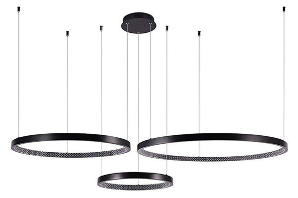 LED Lustr na lanku 3xLED/19W/230V 4000K černá