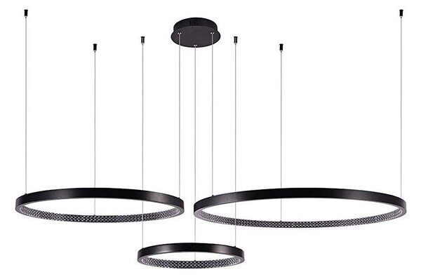 LED Lustr na lanku 3xLED/19W/230V 3000K černá