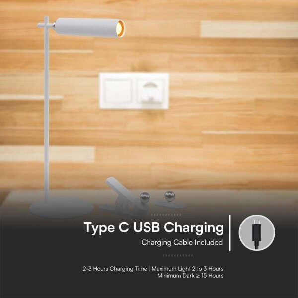 LED Stmívatelná magnetická stolní lampa LED/3W/5V 4000K 1500 mAh bílá