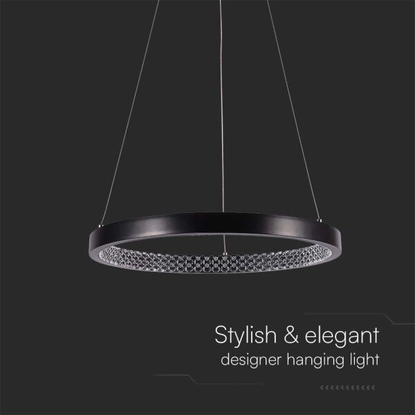 LED Lustr na lanku LED/19W/230V 4000K černá