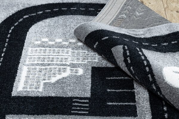 Dywany Łuszczów, Dětský kusový koberec Fun Track grey, 80x150, šedá, dětský pokoj