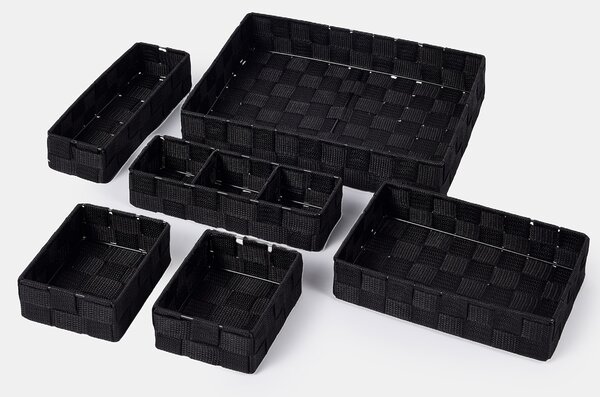 Sinsay - Sada organizérů s pleteným vzorem 6 pack - černá