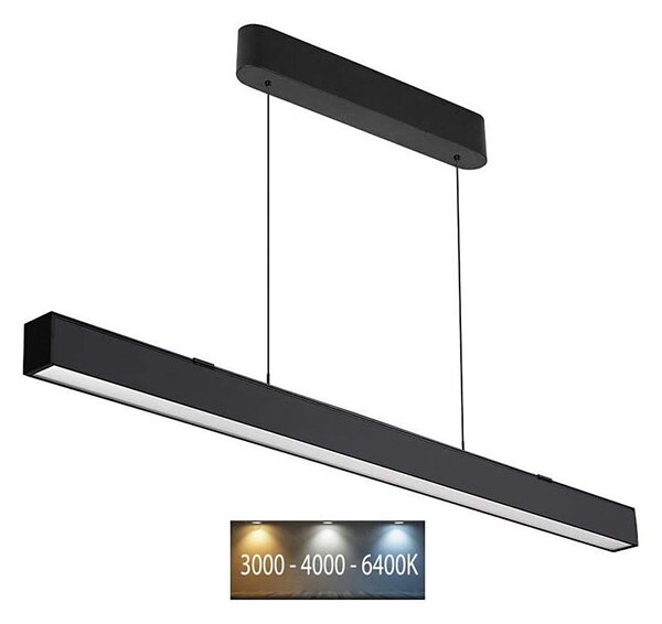 LED Lustr na lanku LED/40W/230V 3000/4000/6400K černá