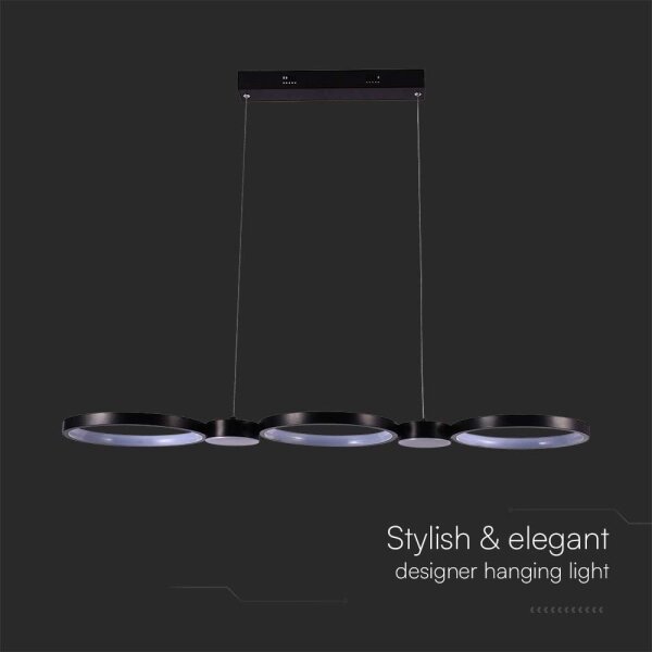 LED Lustr na lanku LED/38W/230V 4000K černá