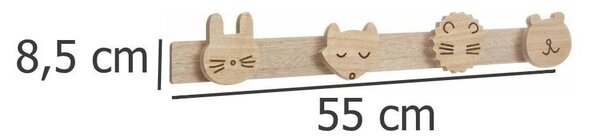 Zvířecí dětský věšák, 55 cm, zvířecí motiv
