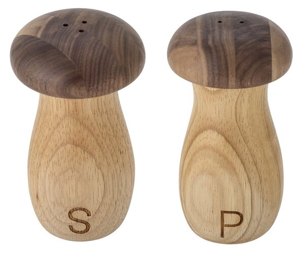 Dřevěná solnička s pepřenkou Mushroom - set 2 ks Bloomingville