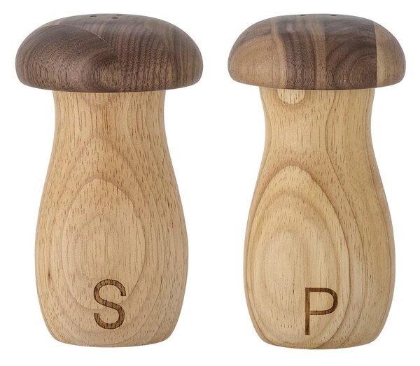 Dřevěná solnička s pepřenkou Mushroom - set 2 ks Bloomingville