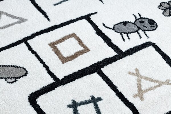 Dywany Łuszczów, Dětský kusový koberec Fun Hop black, 120x170, černobílá, dětský pokoj
