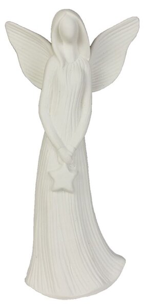 Dekorace anděl bílý keramický 23 cm