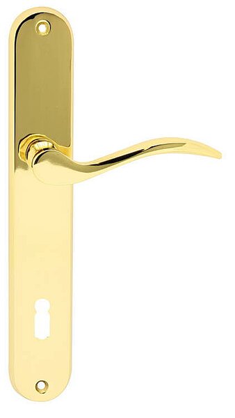 Dveřní kování COBRA KRISTINA (OLV), klika-klika, Otvor pro obyčejný klíč BB, COBRA OLV (mosaz leštěná, lesklá), 72 mm