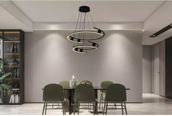 LED Stmívatelný lustr na lanku LED/80W/230V 3000-6500K + dálkové ovládání