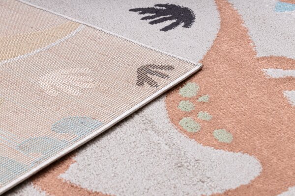 Dywany Łuszczów, Dětský kusový koberec Fun Dino beige, 80x150, vícebarevná, dětský pokoj