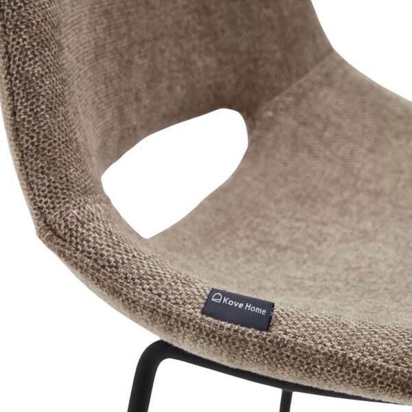 Hnědá látková barová židle Kave Home Zahara 65 cm