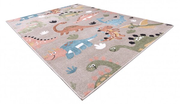 Dywany Łuszczów, Dětský kusový koberec Fun Dino beige, 80x150, vícebarevná, dětský pokoj