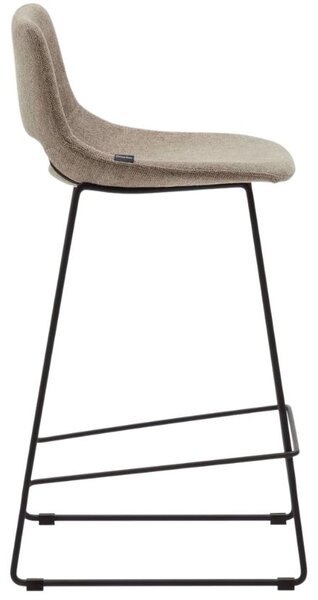 Hnědá látková barová židle Kave Home Zahara 65 cm
