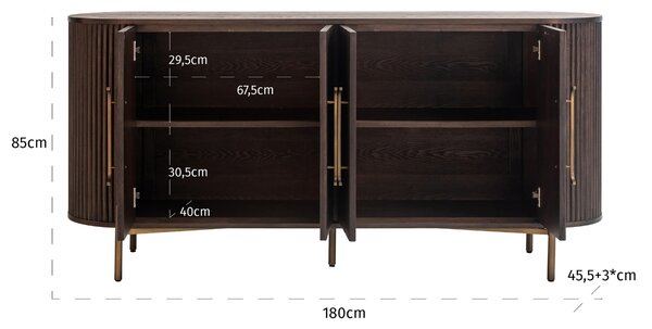 Richmond Dubová komoda Luxor 180 x 50,5 cm