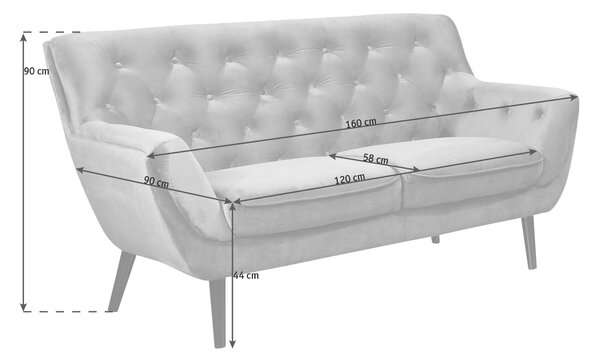 POHOVKA CHESTERFIELD, textil, šedá Stylife - Pohovky