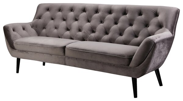 POHOVKA CHESTERFIELD, textil, šedá, černá Stylife - Pohovky