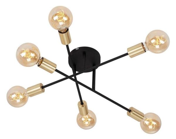 Briloner 3868-065 - LED Přisazený lustr BLACK STEEL 6xE27/60W/230V