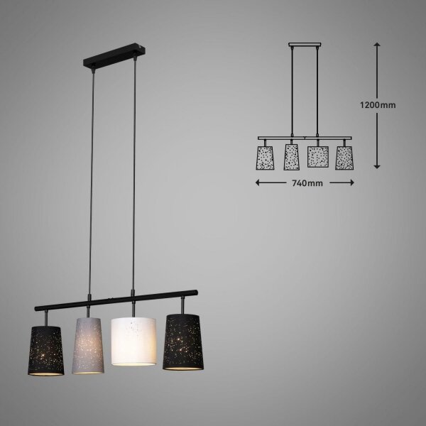 Brilo 4027-045 - Lustr na lanku SHADES 4xE27/40W/230V