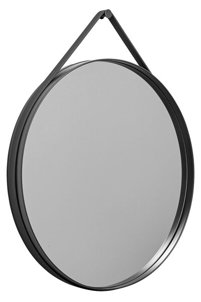 HAY Nástěnné zrcadlo Strap Mirror Ø70, Anthracite