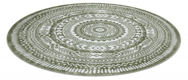 Dywany Łuszczów, Kusový koberec Napkin green kruh, 160x160 (průměr) kruh, zelená, chodba / předsíň