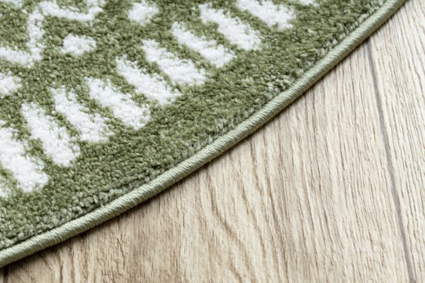 Dywany Łuszczów, Kusový koberec Napkin green kruh, 160x160 (průměr) kruh, zelená, chodba / předsíň