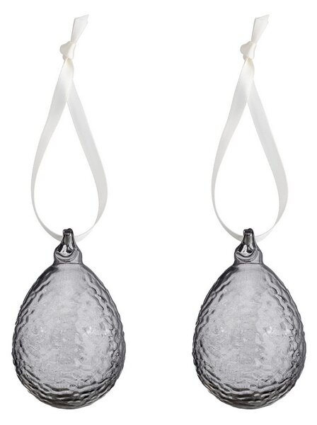 Skleněná velikonoční vajíčka Gry Smoke - set 2 ks COOEE Design