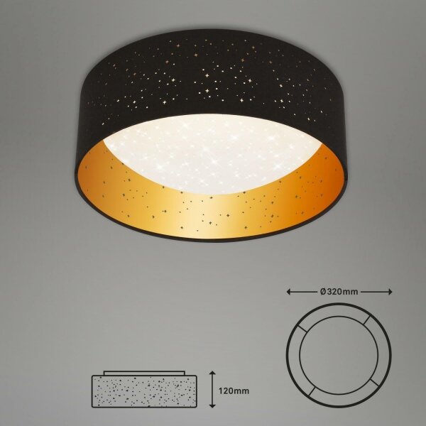Brilo 3482-015 - LED Stropní svítidlo MAILA STARRY LED/12W/230V černá/zlatá