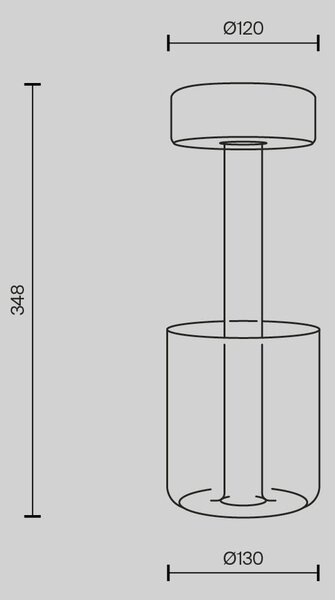 STOLNÍ LAMPA NA BATERIE, dotykový stmívač, 12/34,8 cm MAYTONI - Online Only svítidla, Online Only