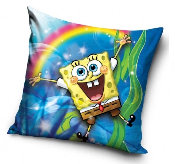 Carbotex Povlak na polštářek Sponge Bob a Duha 40x40 cm