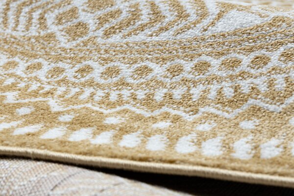Dywany Łuszczów, Kusový koberec Napkin gold kruh, 120x120 (průměr) kruh, žlutá, chodba / předsíň