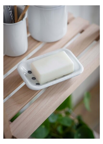 Smaltovaná mýdlenka Soap Dish White Garden Trading