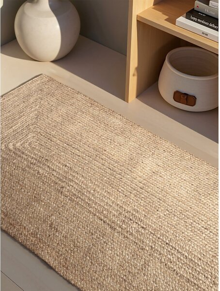 Oboustranný/ručně tkaný jutový běhoun ve světle přírodní barvě 80x200 cm Juno – Hanse Home