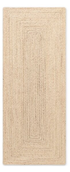 Oboustranný/ručně tkaný jutový běhoun ve světle přírodní barvě 80x200 cm Juno – Hanse Home