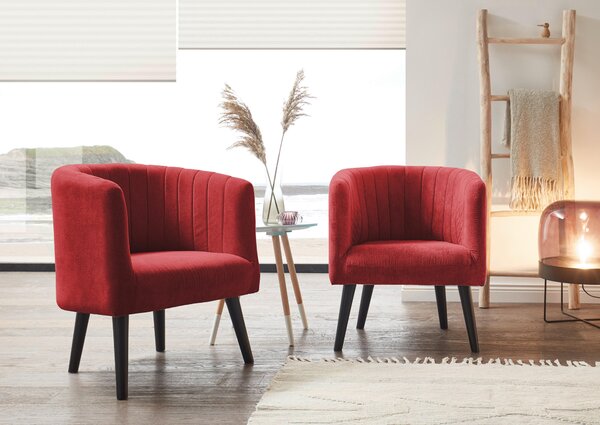 KOKTEJLOVÉ KŘESLO, textil, červená Livetastic - Křesla klasická, Online Only