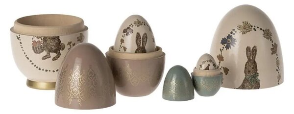 Dřevěná vajíčka Easter Babushka Eggs - set 5 ks Maileg