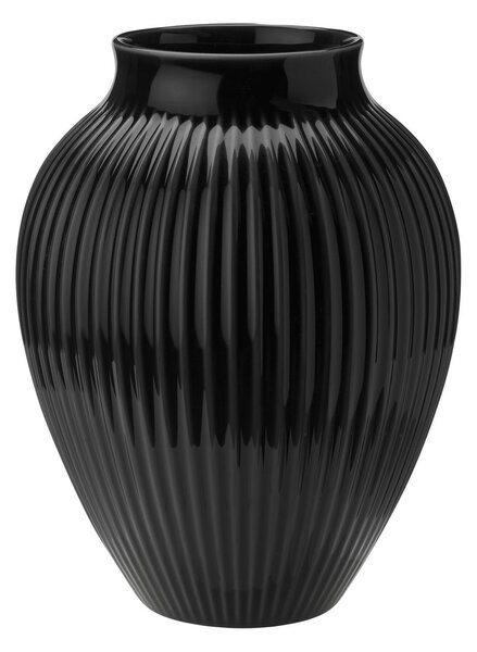 Keramická váza Knabstrup Ripple Black 27 cm Knabstrup