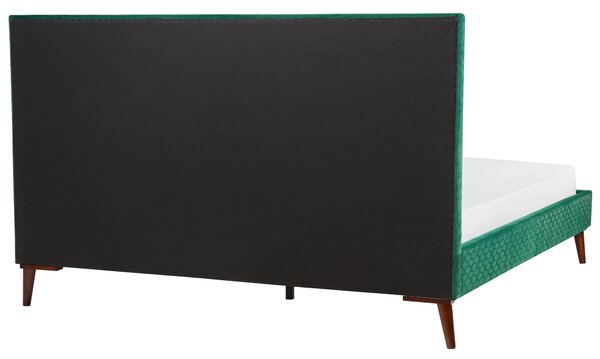 Postel Umělý samet BAYONNE 180 x 200 cm Zelená