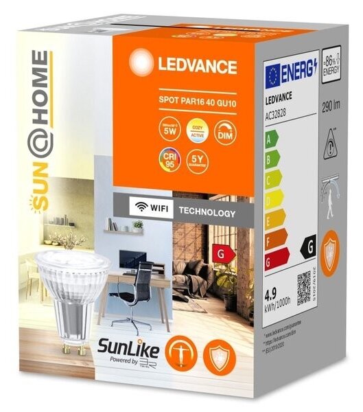 LED Stmívatelná antibakteriální žárovka PAR16 GU10/4,9W/230V Wi-Fi - Ledvance