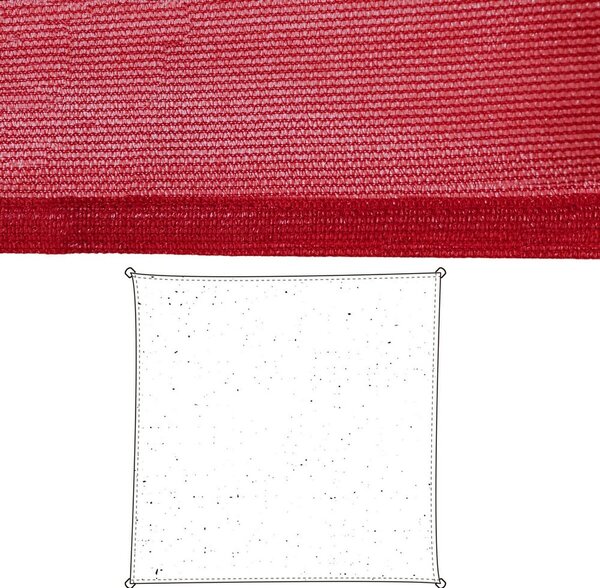BigBuy Home Stínící plachty Markýza Tmavočervený Polyetylen 500 x 500 x 0,5 cm
