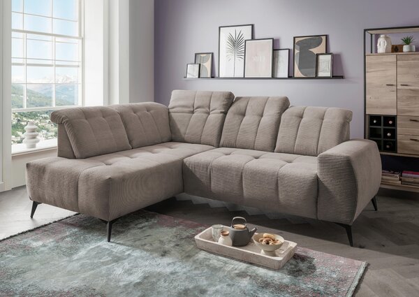 ROHOVÁ SEDAČKA, textil, šedavě hnědá Livetastic - Sedací soupravy, Online Only