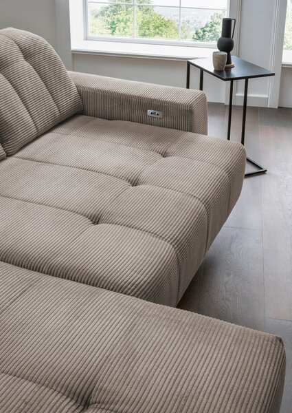 ROHOVÁ SEDAČKA, textil, šedavě hnědá Livetastic - Sedací soupravy, Online Only
