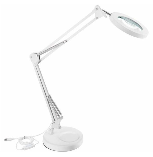 Extol - LED Stmívatelná stolní lampa s lupou LED/8W/5V 2900/4500/7500K bílá