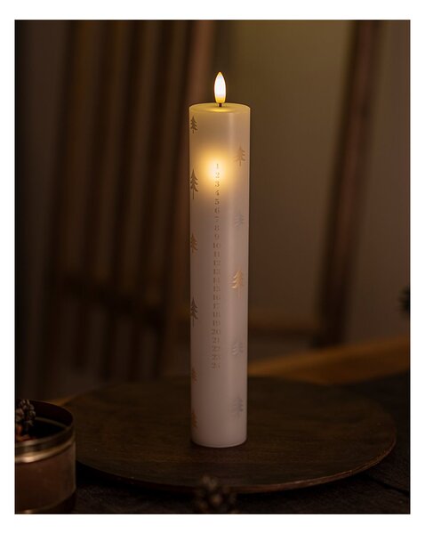 Adventní LED svíčka Sille White Gold Silver 29 cm Sirius