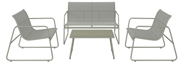 TERASOVÁ SEDACÍ SOUPRAVA 4dílné, kov, sklo, textil Luca Bessoni - Online Only zahradní nábytek, Online Only