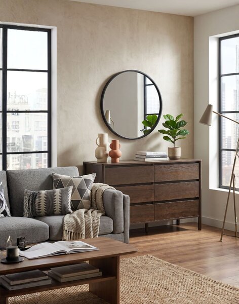Komoda Blair se 6 zásuvkami (CD01) kouřový dub 120 cm