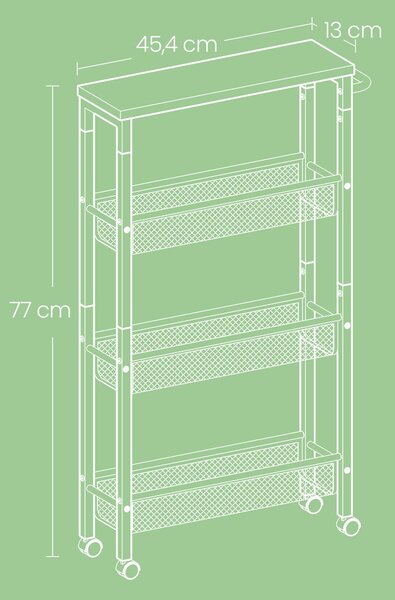 SERVÍROVACÍ VOZÍK, hnědá, černá, 45,4/13/77 cm MID.YOU - Online Only kuchyňské skříňky, Online Only